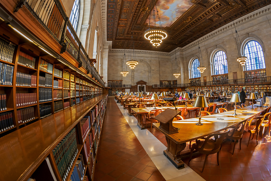 Image of a reading area in a library