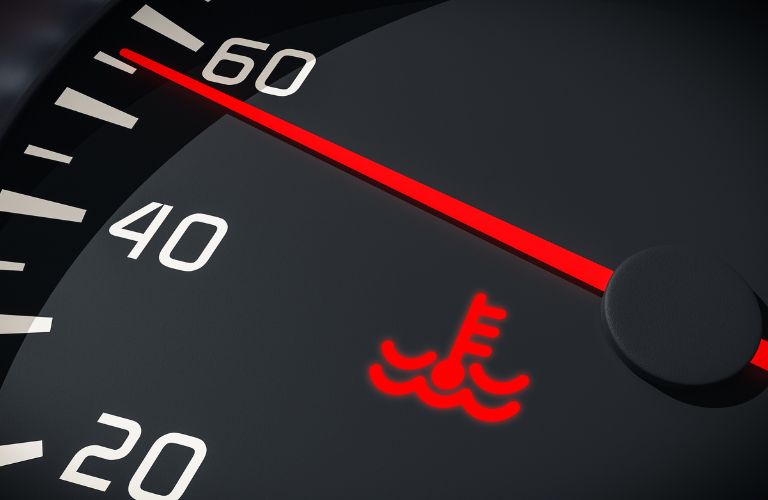An image of an engine temperature meter of the vehicle.
