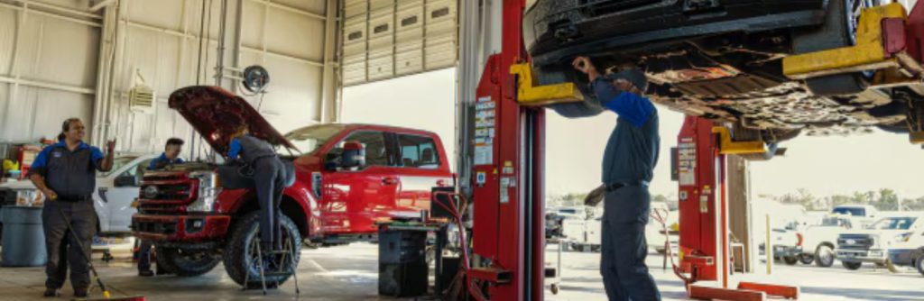 Ford service center with Ford technicians